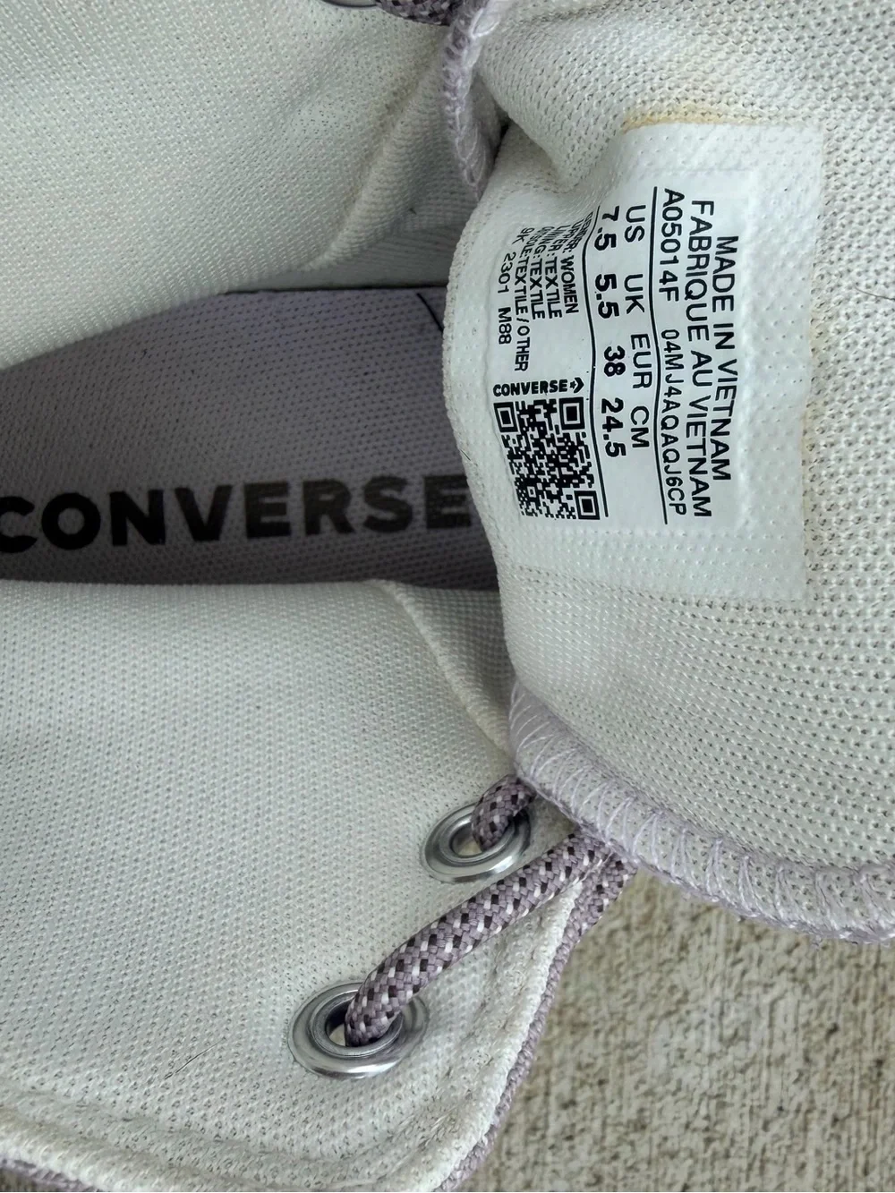 Converse Platform Chuck Taylor Move High Tops Lavender Lilac Canvas Sneakers 7.5